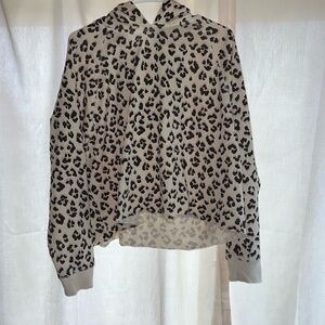 Size medium, color cream, animal print hoodie from Lucky Brand.